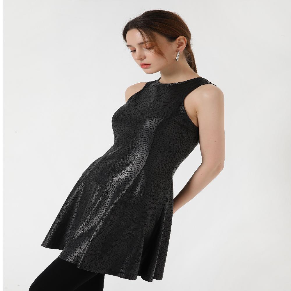 Korean knit shinny animal pattern mini dress ( EM-007 )