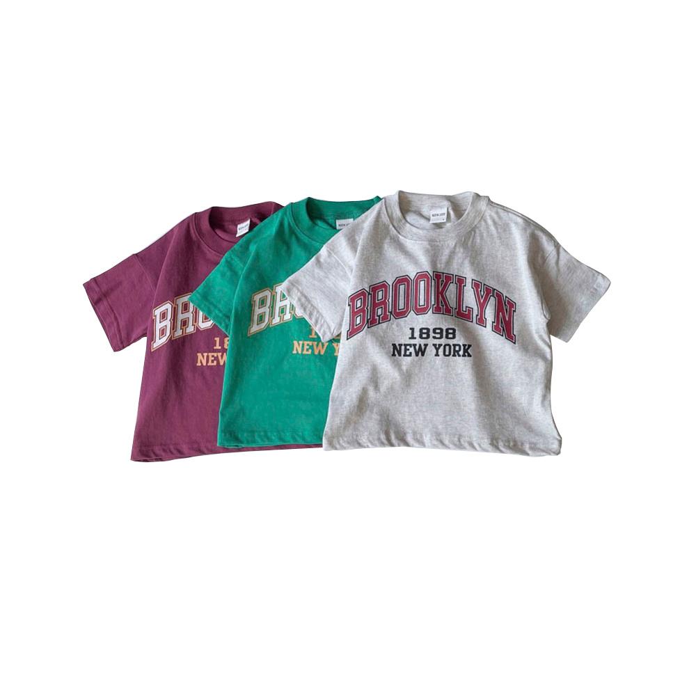 Brooklyn, Printing, New York T-shirt, Short-sleeved T-shirt, Children's clothes, cotton
