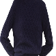 full image Premium pure cashmere100 cable knitting roundneck pullover - My lady navy