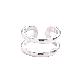 full image 925 Silver Double Band Layered Free Size Open Ring