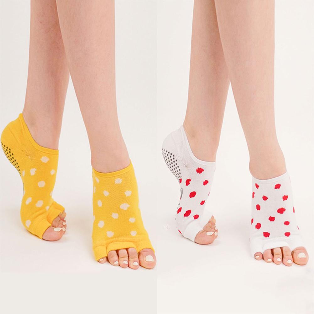Pilates&Yoga Socks, Open Toe Dot